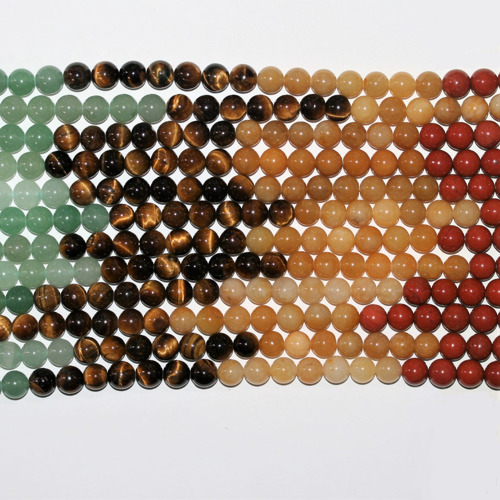 16" St Multi Stone Cuentas Redondas Lisas 8mm.- CHAKRAS - Tira 40cm.