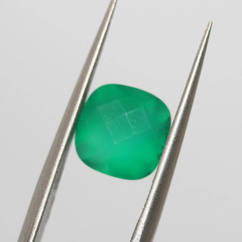 Lote de Ónix Verde Facetado Cuadrado de 9mm. (6 Piezas).- Piedras Preciosas al por Mayor Piedra Cortada de Máxima Calidad