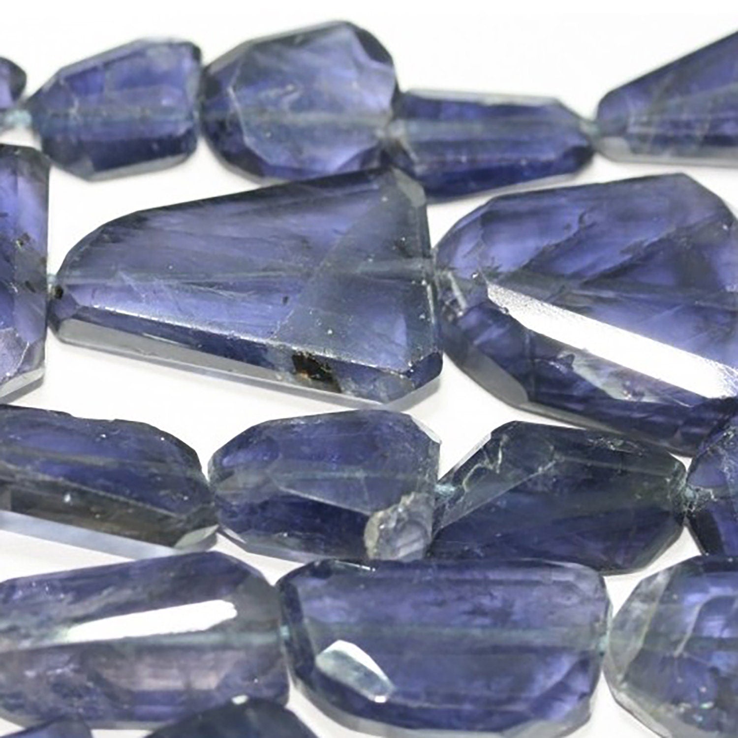 13" St  Iolite Graduated Faceted Nugget Beads 12x8-19x8mm.-Approx-Strand 37cm.