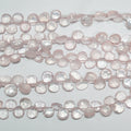 Perles en quartz rose facettées de 8 pouces (environ 21 cm), 7 mm de diamètre.