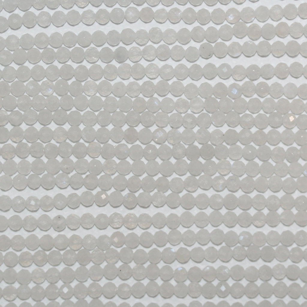 Perles rondes à facettes en pierre de lune St, 3-3,5 mm, 15 pouces - Fil de 39 cm