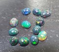 Ethiopian Black Opal Lot Oval Cabochon 5x4mm. (12pcs)  -Gemstone Parcels-Loose Stones Wholesale Price