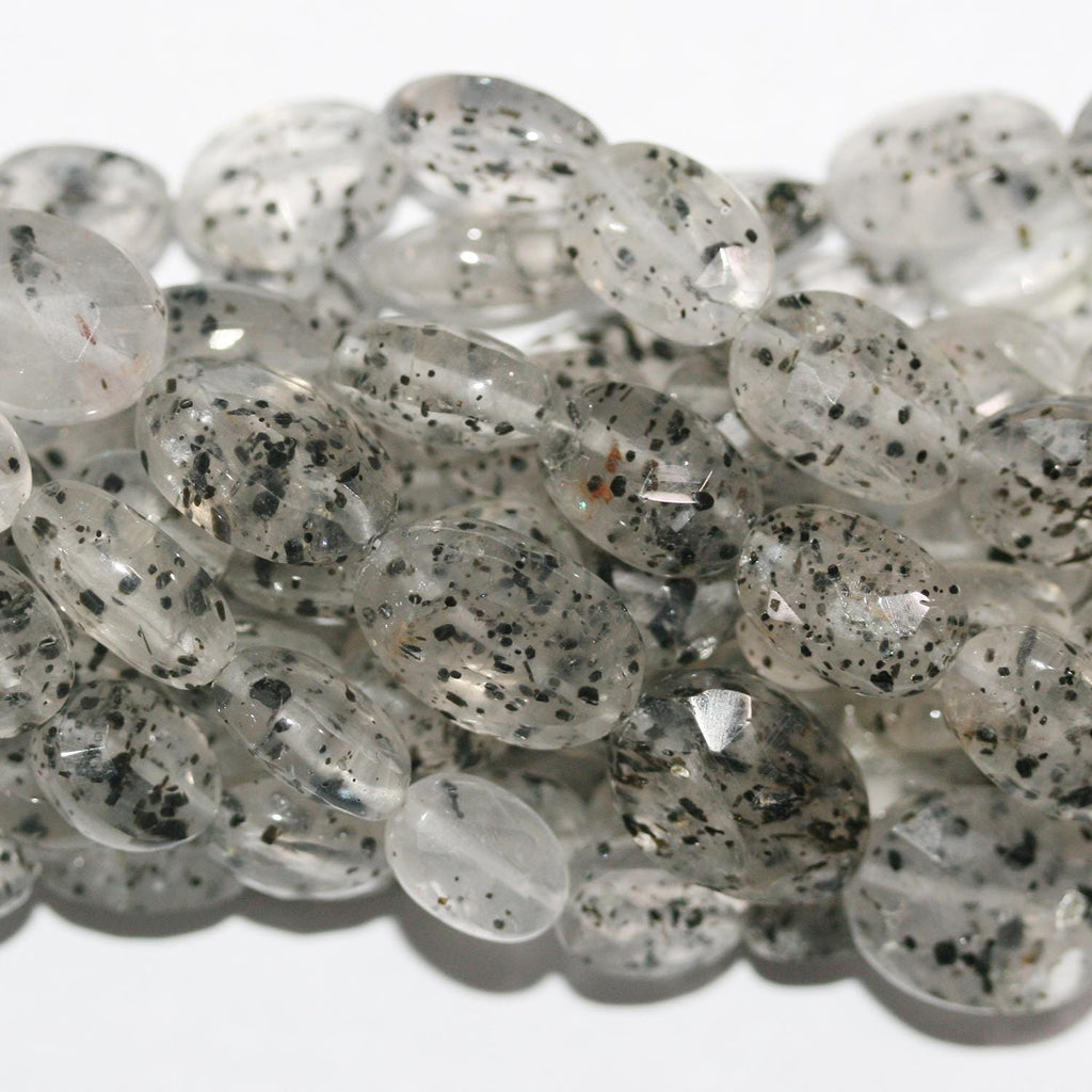 Cuentas ovaladas facetadas de cuarzo de fruta del dragón de 8 ", 12 x 8 mm, aprox. - Hilo de 20 cm.