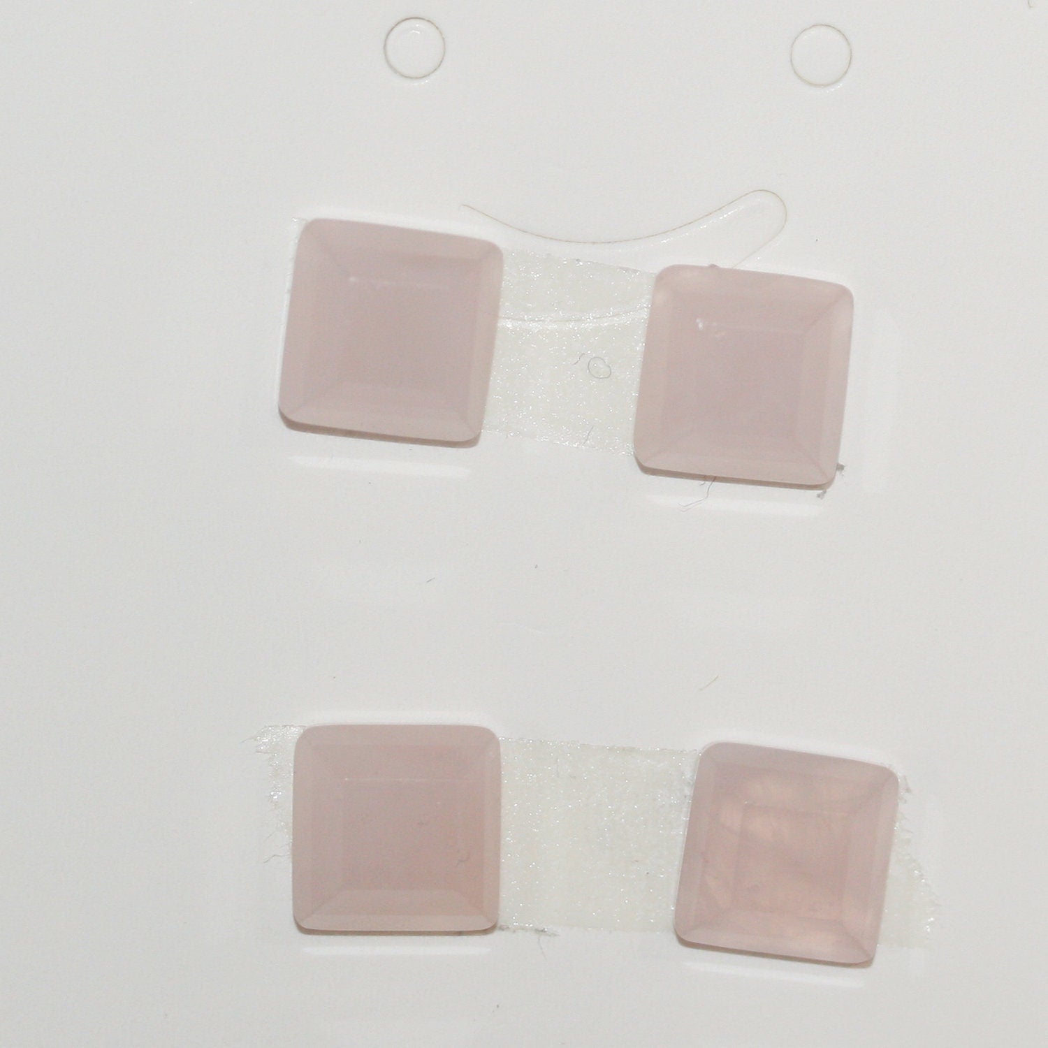 Lote de 4 cabujones de cuarzo rosa facetados de 10 mm (4 unidades)