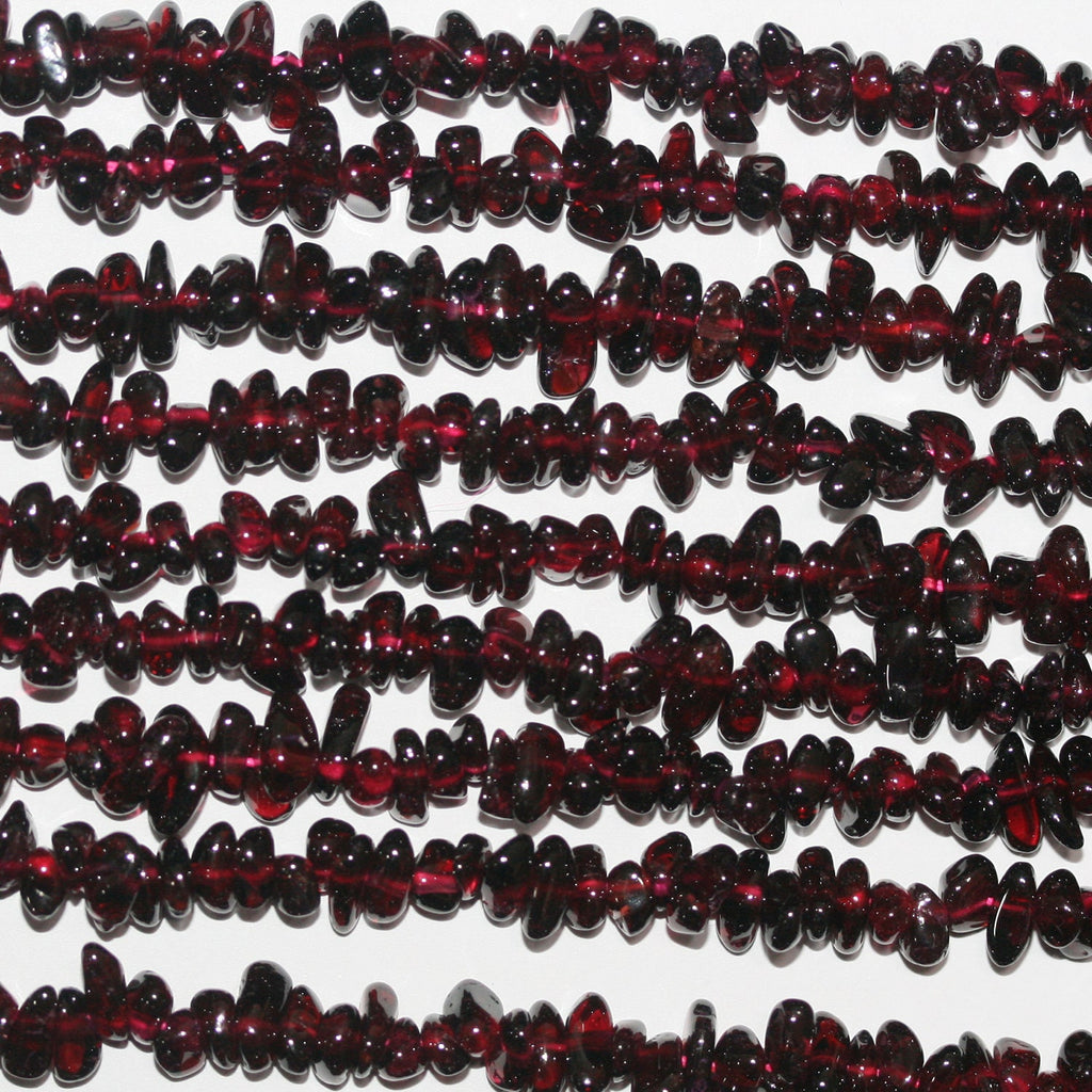 Cuentas lisas de granate de 32" (4-5 mm). Aprox. - Hilo de 80 cm.