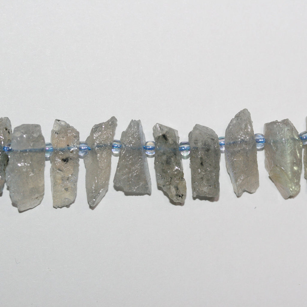 Perlas de labradorita sin pulir de 16" (15 x 6 mm), aprox. - Hilo de 40 cm.