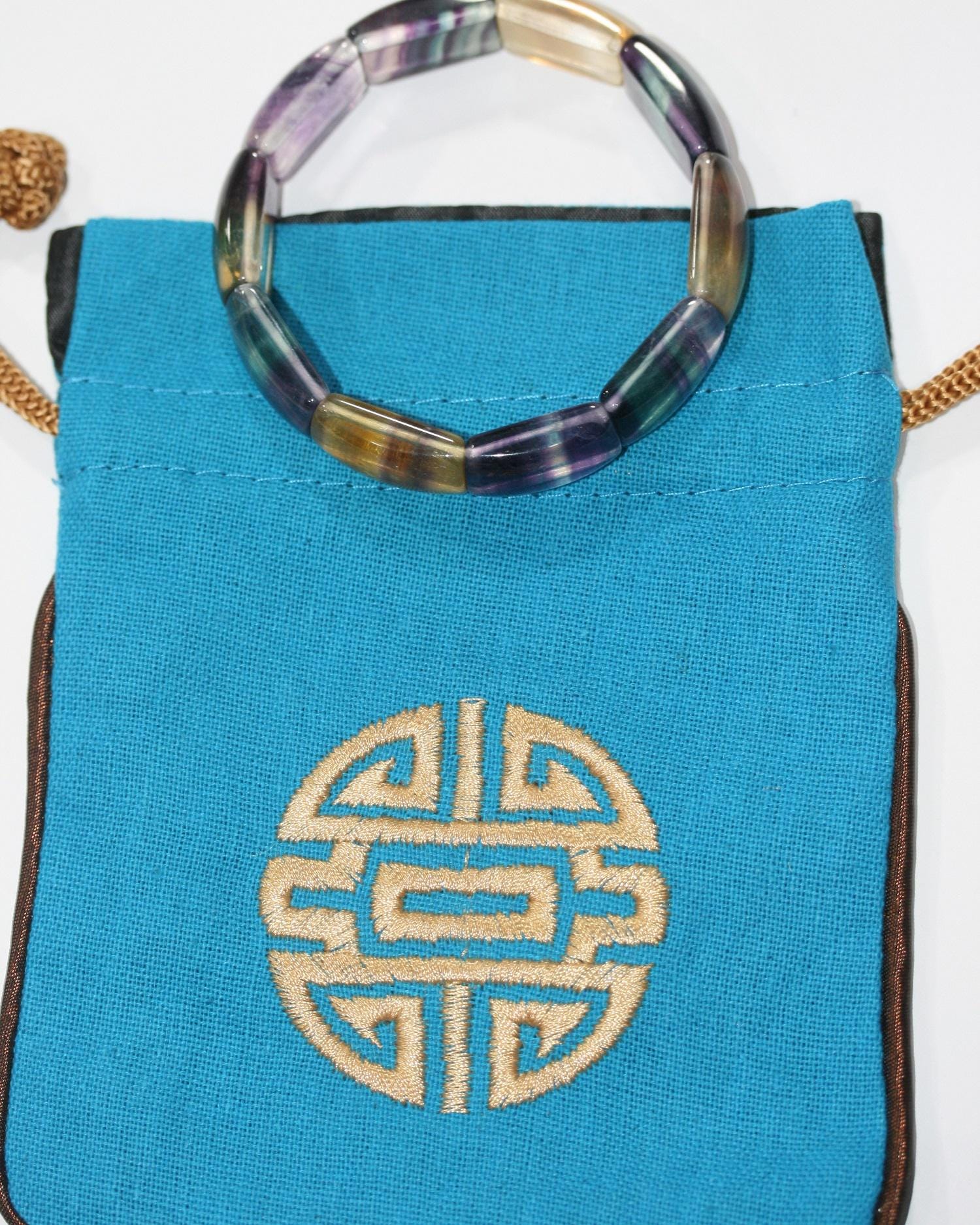 Bracelet extensible rectangulaire en fluorite - Fournisseur de bijoux à perles doublement percées - Pouvoir de guérison - Pierres naturelles