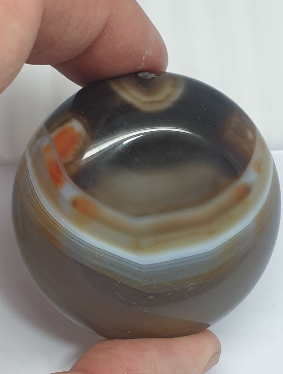 Pendentif rond en agate naturelle non teintée 50 mm - Agate aux vertus curatives