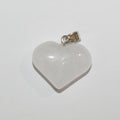 Pendentif cœur lisse en quartz cristal de roche 20x25mm.