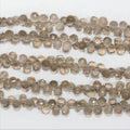 Perles en quartz fumé facettées St 8" 5x3mm.-Rig 20cm.