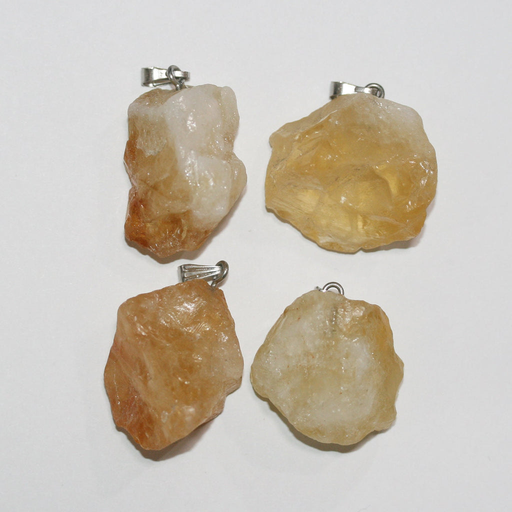 Pendentif en pépite de citrine non polie, 20-25 mm environ (1 pièce)