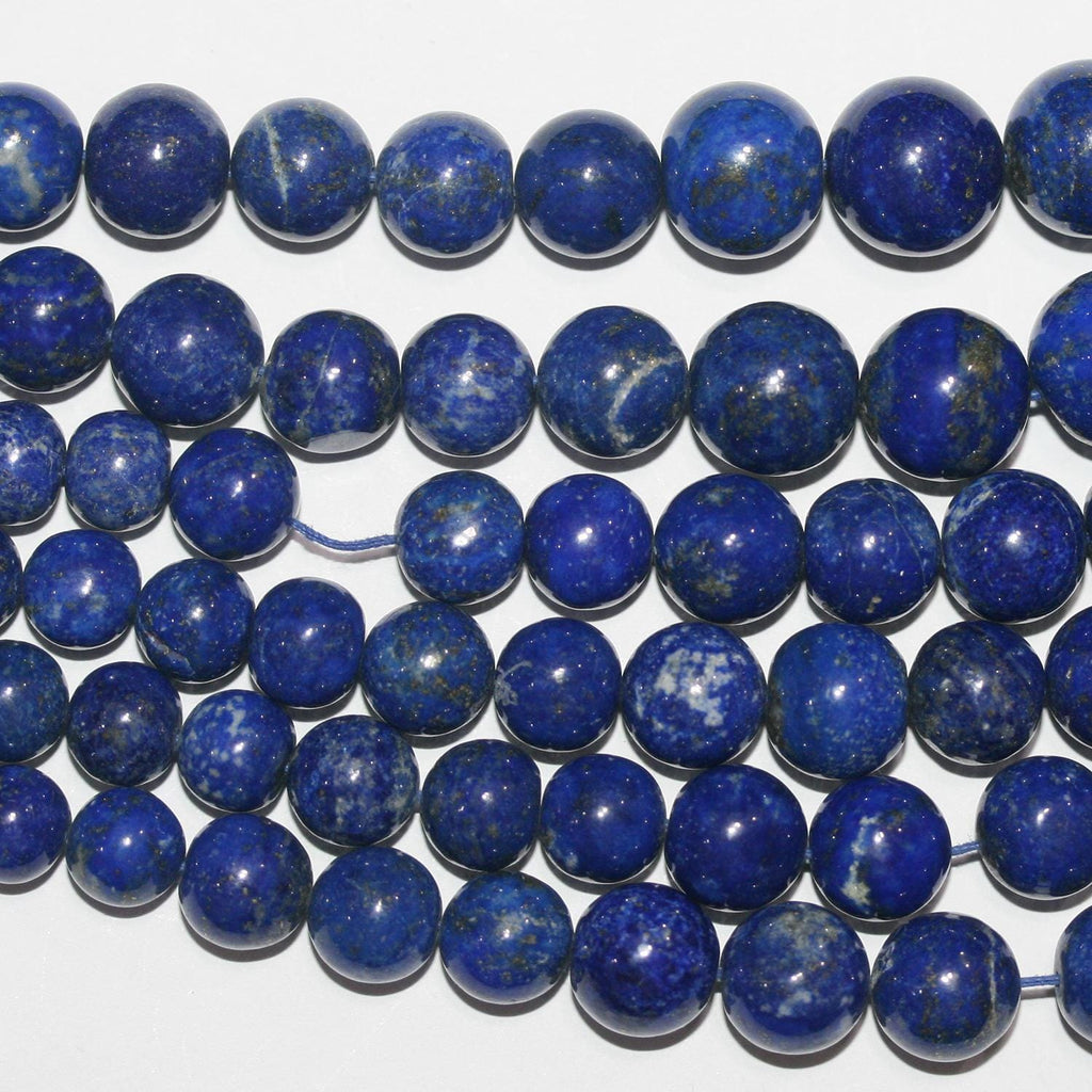 Cuentas redondas lisas graduadas de lapislázuli de 16", 5-13 mm. Aprox. - Hilo de 42 cm.