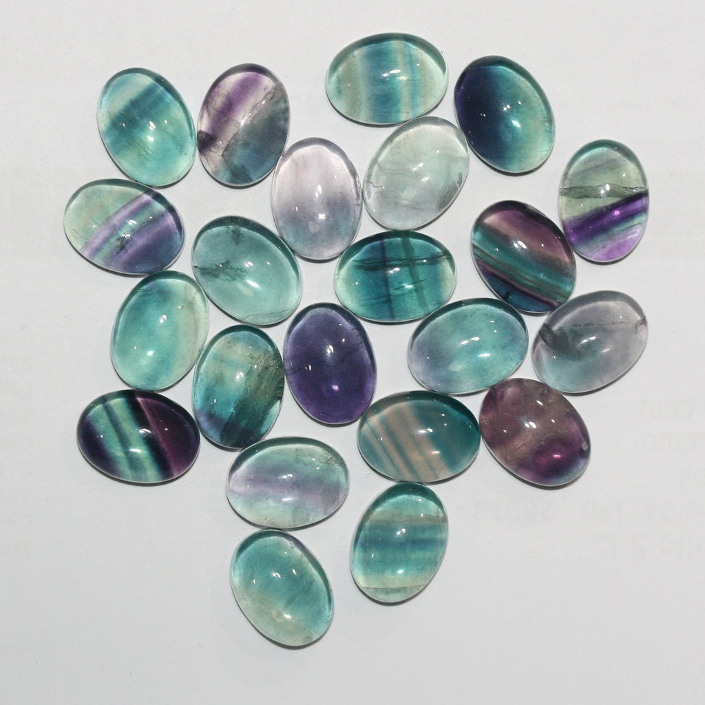 Lote de 4 cabujones ovalados de fluorita de 16 x 12 mm. (4 uds.)