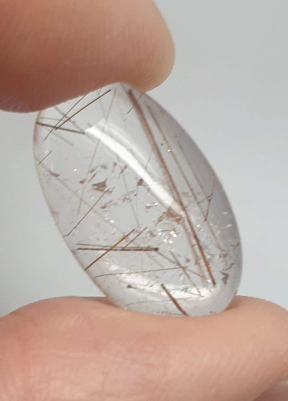Rutilated Quartz Smooth Oval Cabochon 22.5x13.4mm. (14.3ct.)