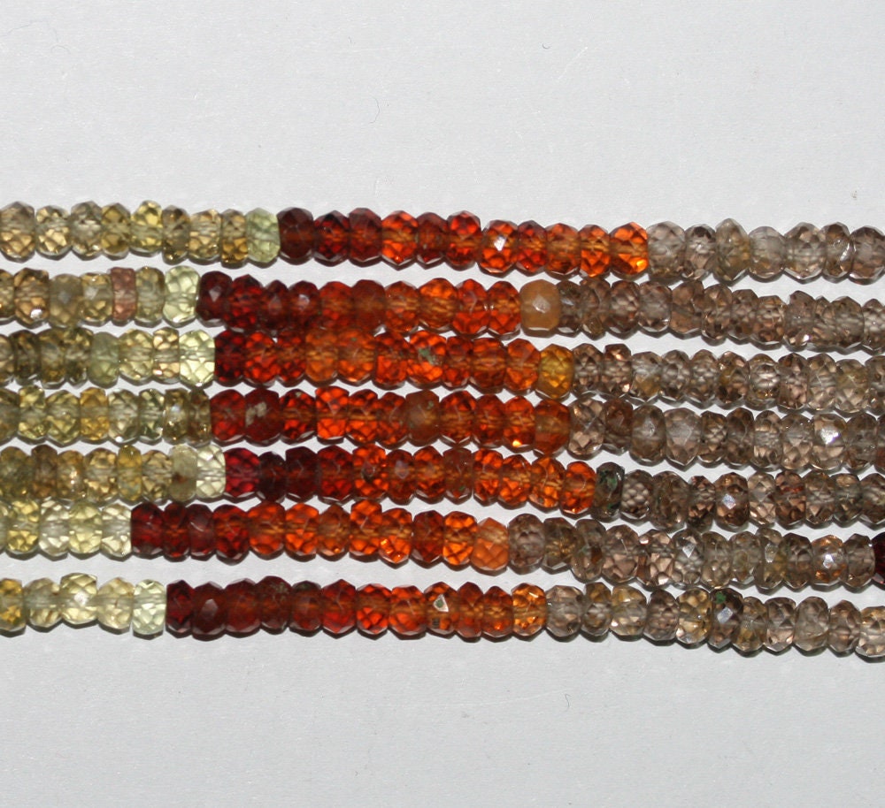 Perles rondelles à facettes en saphir St Tundra de 14 pouces, 4 x 2 mm. - Fil de 37 cm.