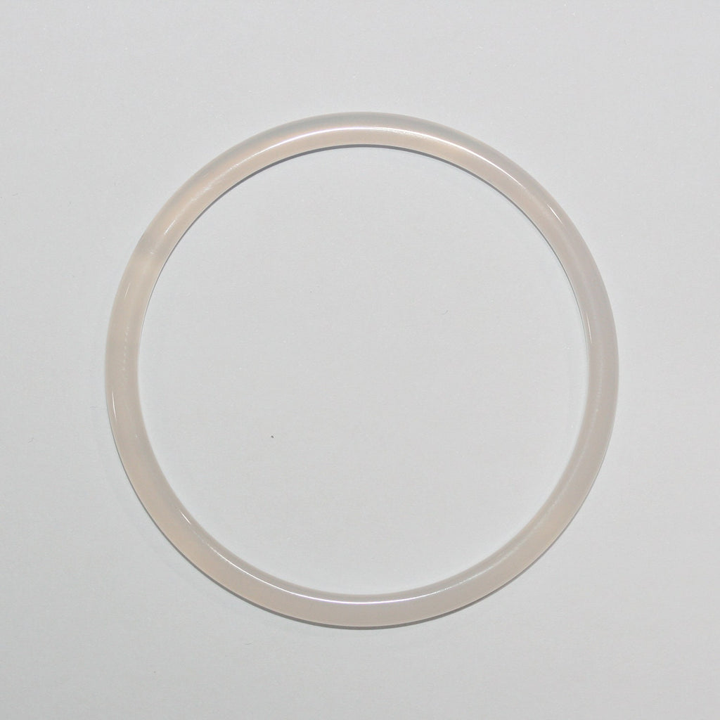 Colgante de aro liso de ágata blanca de 61 mm aprox.