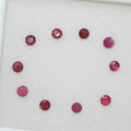 10 Pcs Ruby Faceted Round Lot 3mm.(10 pcs)