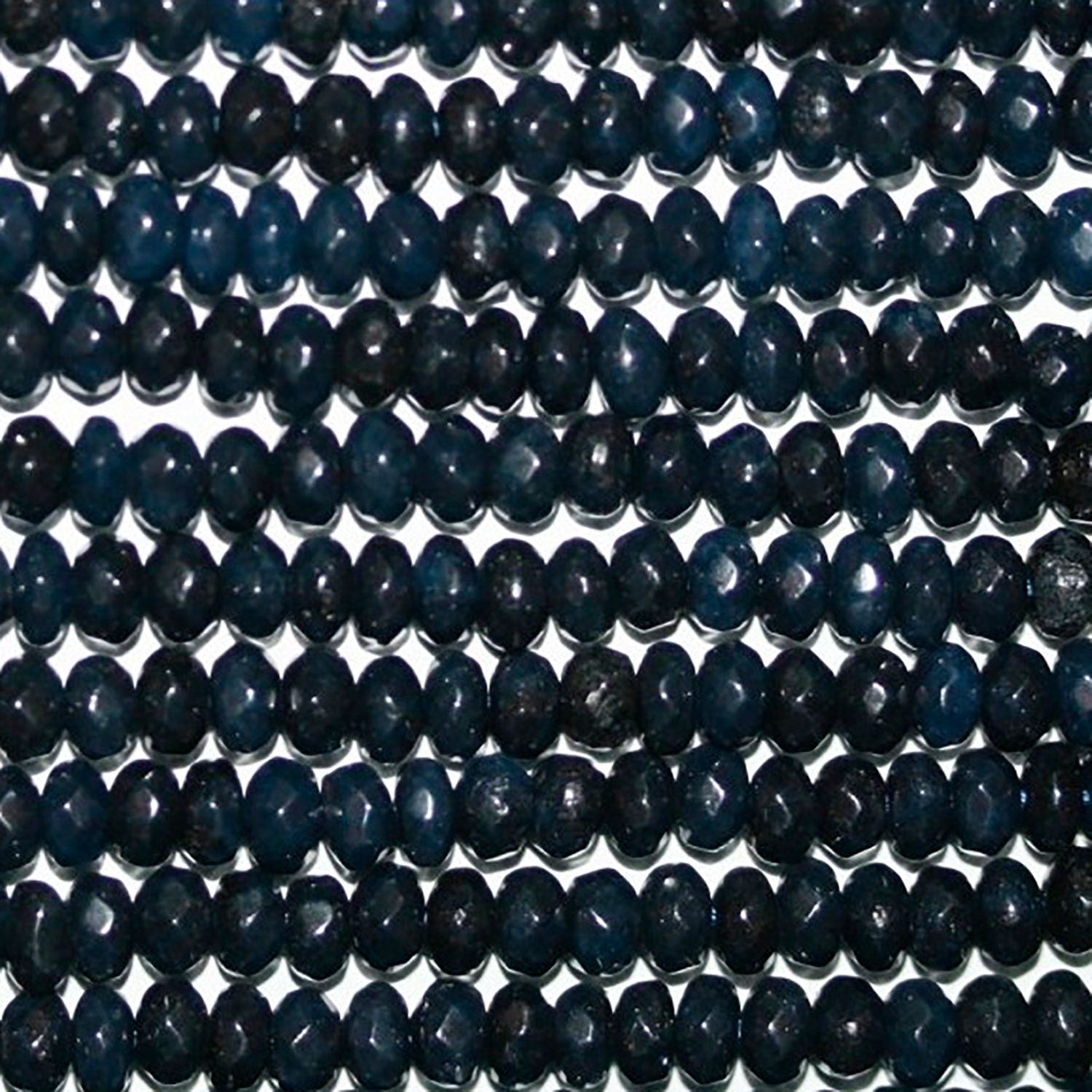 Perles rondelles à facettes en jade bleu de 40 cm (16 pouces), 5 x 3 mm, longueur 40 cm (16 pouces).