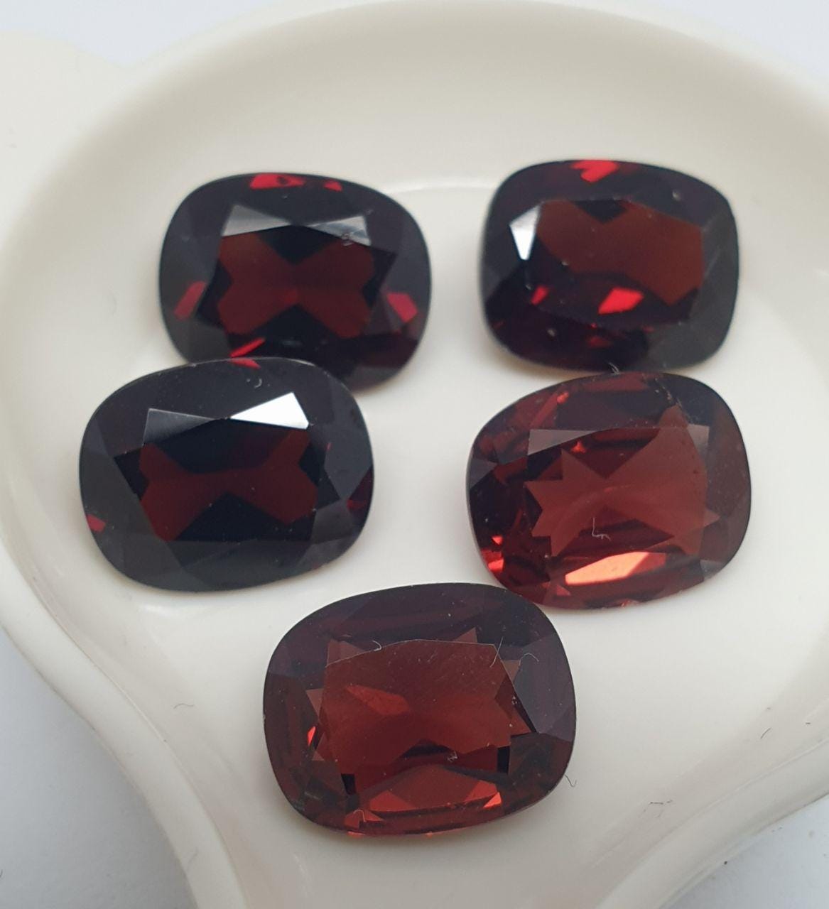 1 Pc Almandine Garnet Faceted Cushion 8x10mm.  - Natural Gemstone- Wholesale Prices