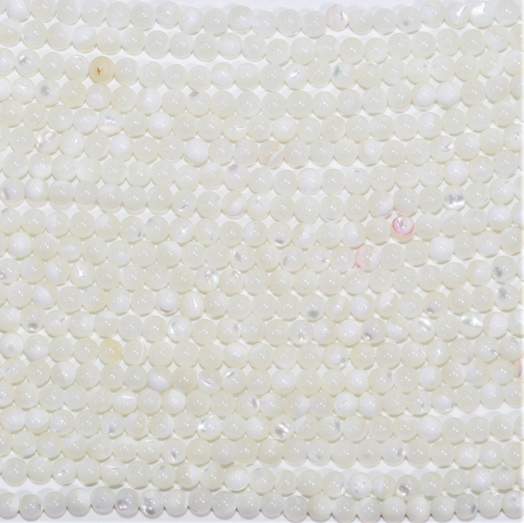 15" St MOP perles rondes lisses 3 mm.-Rig 38 cm.