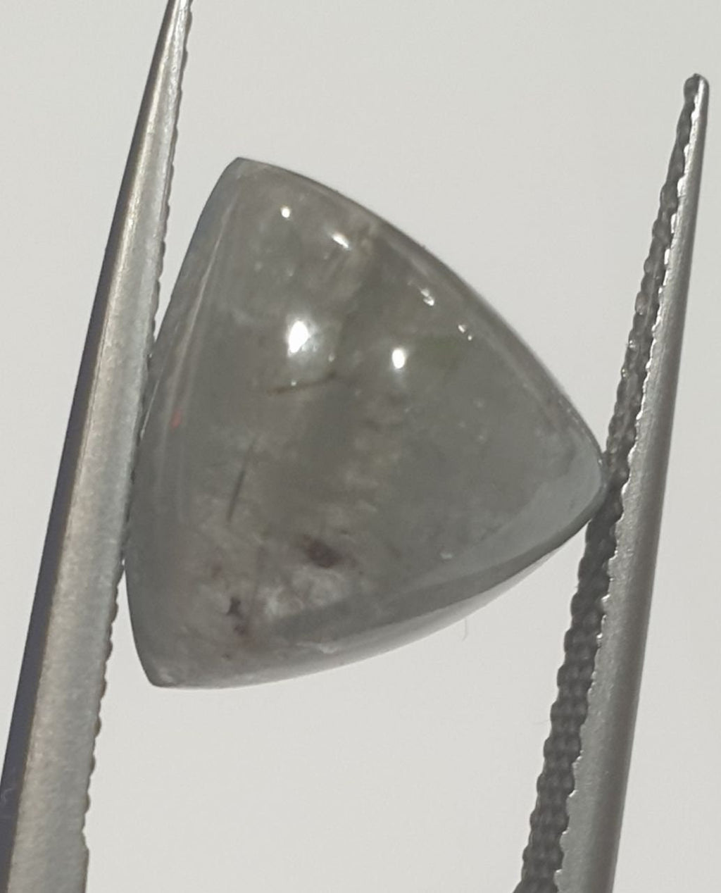 Rare Grey -Blue Tourmaline Trillion Cabochon 11.5x11.5mm 6.1 Ct- Untreated Stone- Rare Color