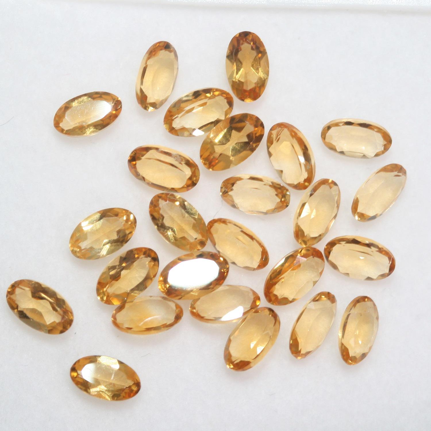 Lot de citrine ovale à facettes 5x3mm. (5CT).