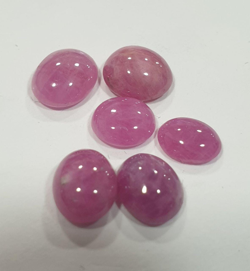 Lote de 6 cabujones de rubí natural de 6 x 5-8 x 6 mm - Gemas naturales para joyería -