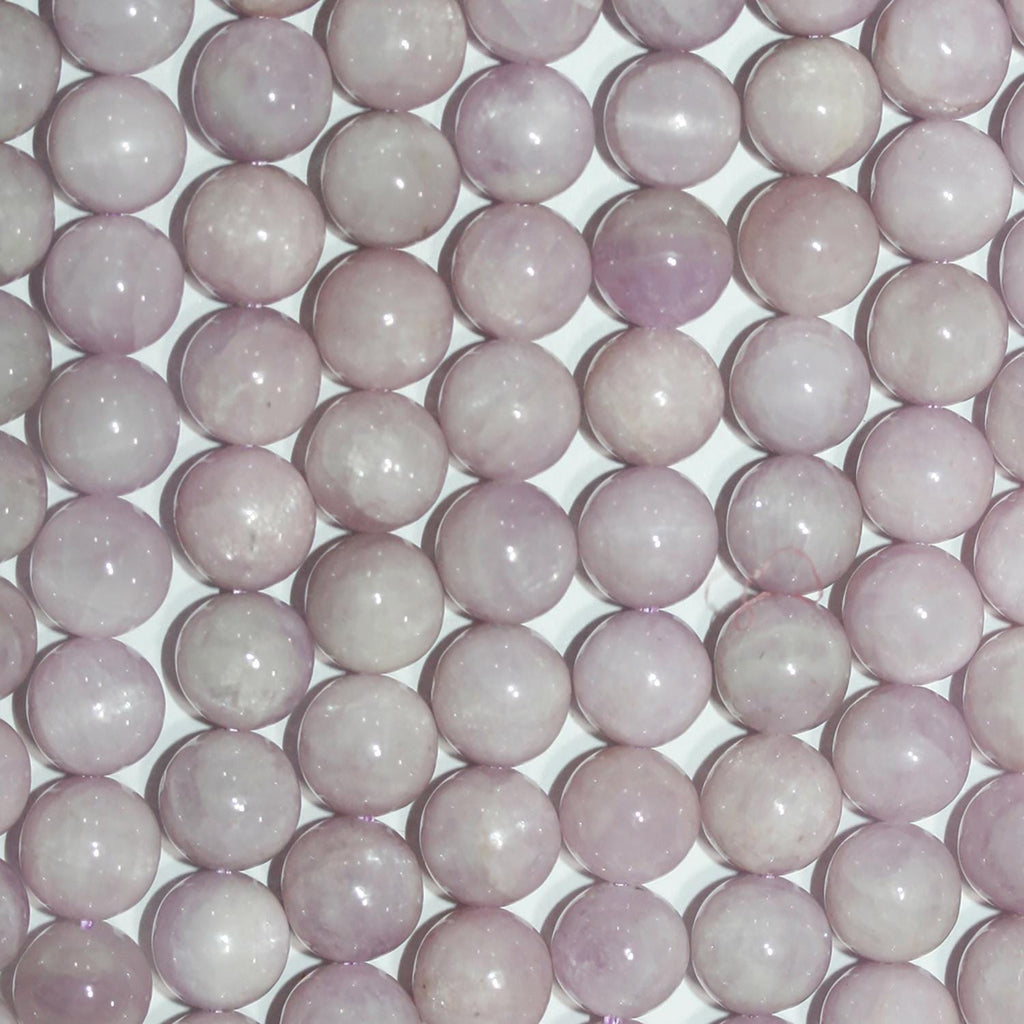 Cuentas redondas lisas de kunzita de 16" (8 mm) - Hilo de 40 cm