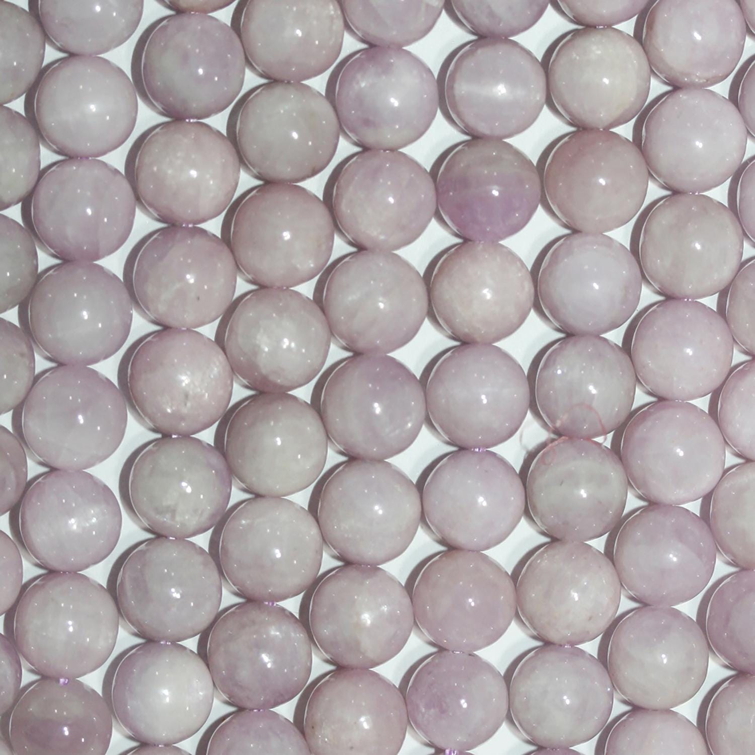 Cuentas redondas lisas de kunzita de 16" (8 mm) - Hilo de 40 cm