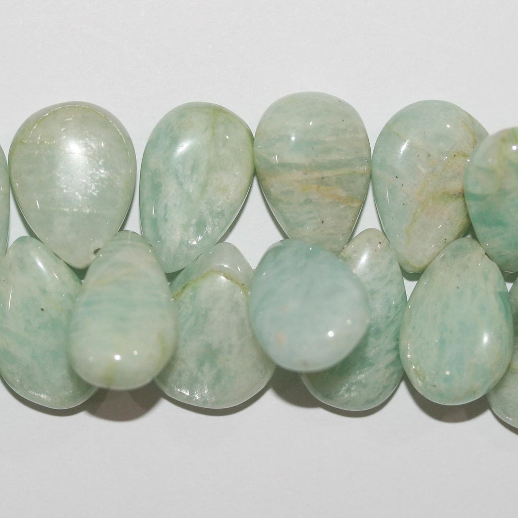 Cuentas lisas de Amazonita de 8" (16 x 11 mm). Hilo de 20 cm aprox.