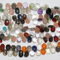Perles en forme de goutte à facettes en pierre multiple de 8 pouces (environ 9 x 7 mm). Longueur du fil : 20 cm.