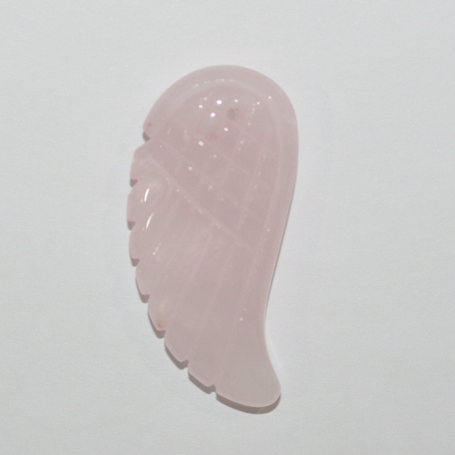 Pendentif aile en quartz rose 35x17mm