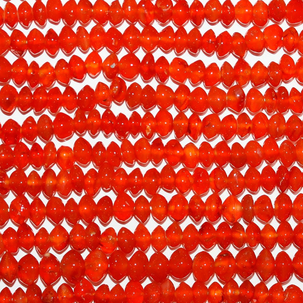 Perles rondelles lisses en cornaline de 15 pouces, 5 x 3 mm - Fil de 37 cm.