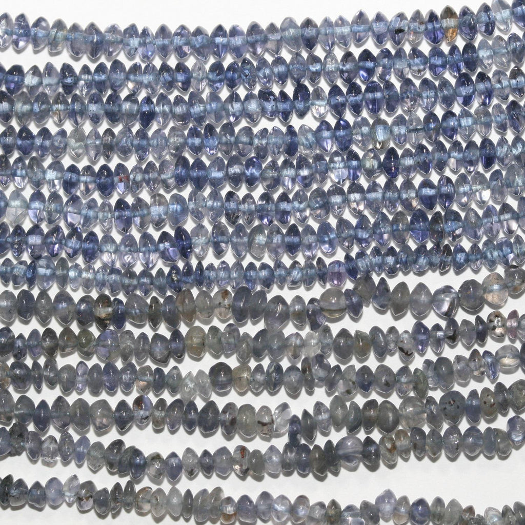13" St Iolite Smooth Rondelle Beads 3-5x2mm.-Strand 33cm.-Item. 1314