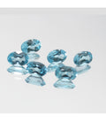 Lote de 6 topacios azules suizos facetados ovalados de 6 x 4 mm. (6 piezas)
