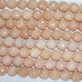Perles rondes à facettes en quartz peau d'ange, 10 mm, 40 cm (16 pouces) - Fil de 40 cm (40 pouces)