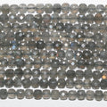 Perles cubiques à facettes en Labradorite de 15 pouces, 4-5 mm. - Fil de 39 cm.