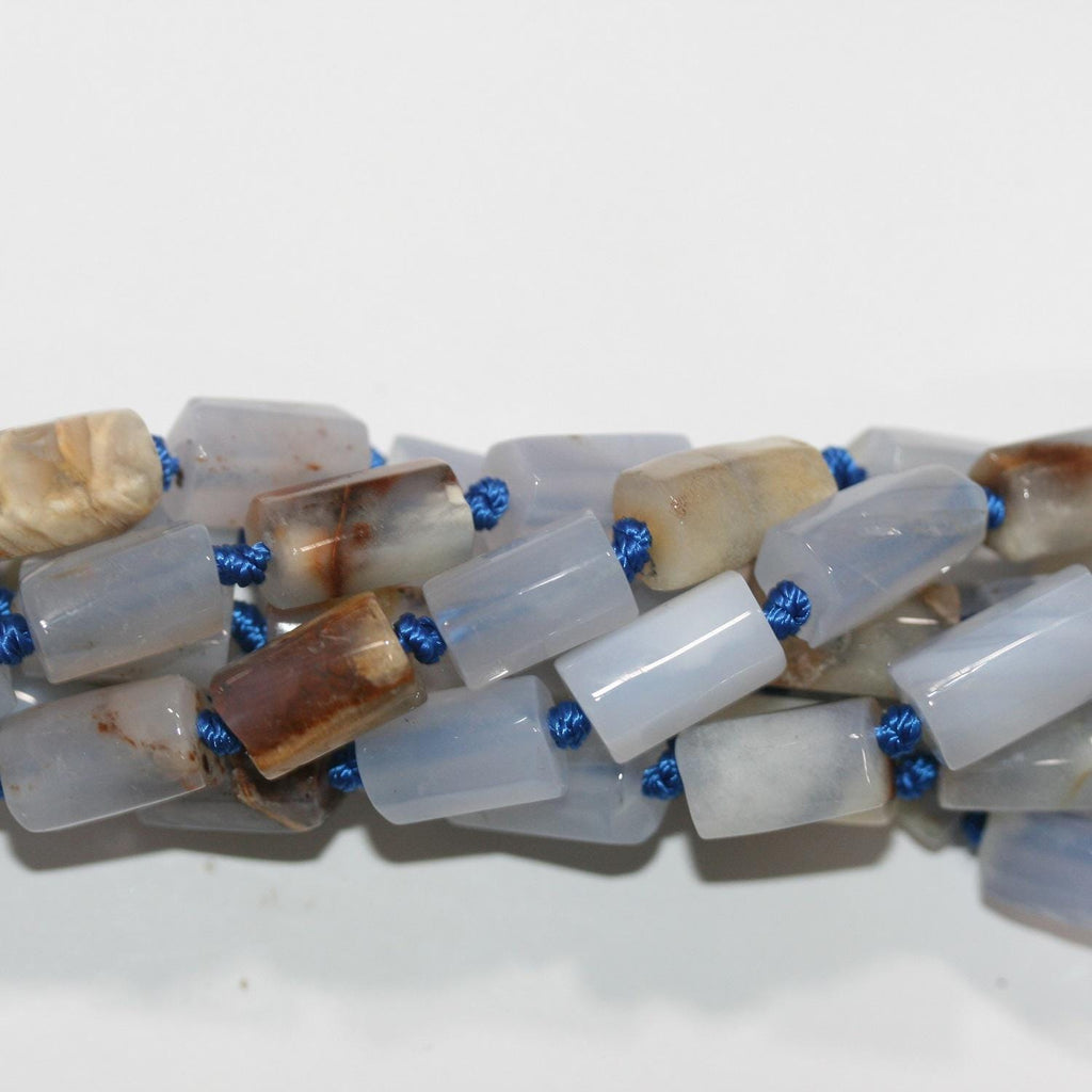 13" St  Calchedony Smooth Barrel Beads 14x8mm. Approx.-Strand 37cm