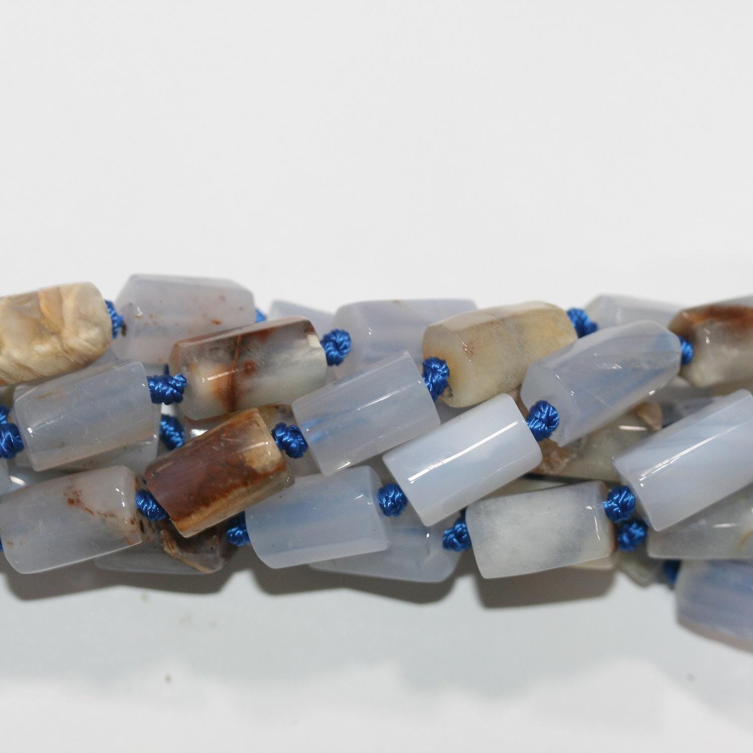 13" St  Calchedony Smooth Barrel Beads 14x8mm. Approx.-Strand 37cm