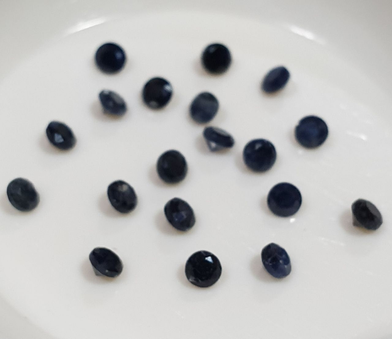 1 Lot Dark Blue  Near Black Color Sapphire Lot Faceted Round 2mm- Natural Sapphire