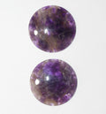 Lote de 2 cabujones redondos de amatista de 36,5 mm. (2 uds.)