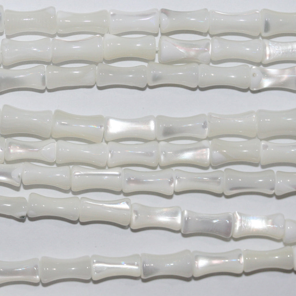 Cuentas de barril lisas St MOP de 16" (8 x 4 mm) - Hilo de 40 cm