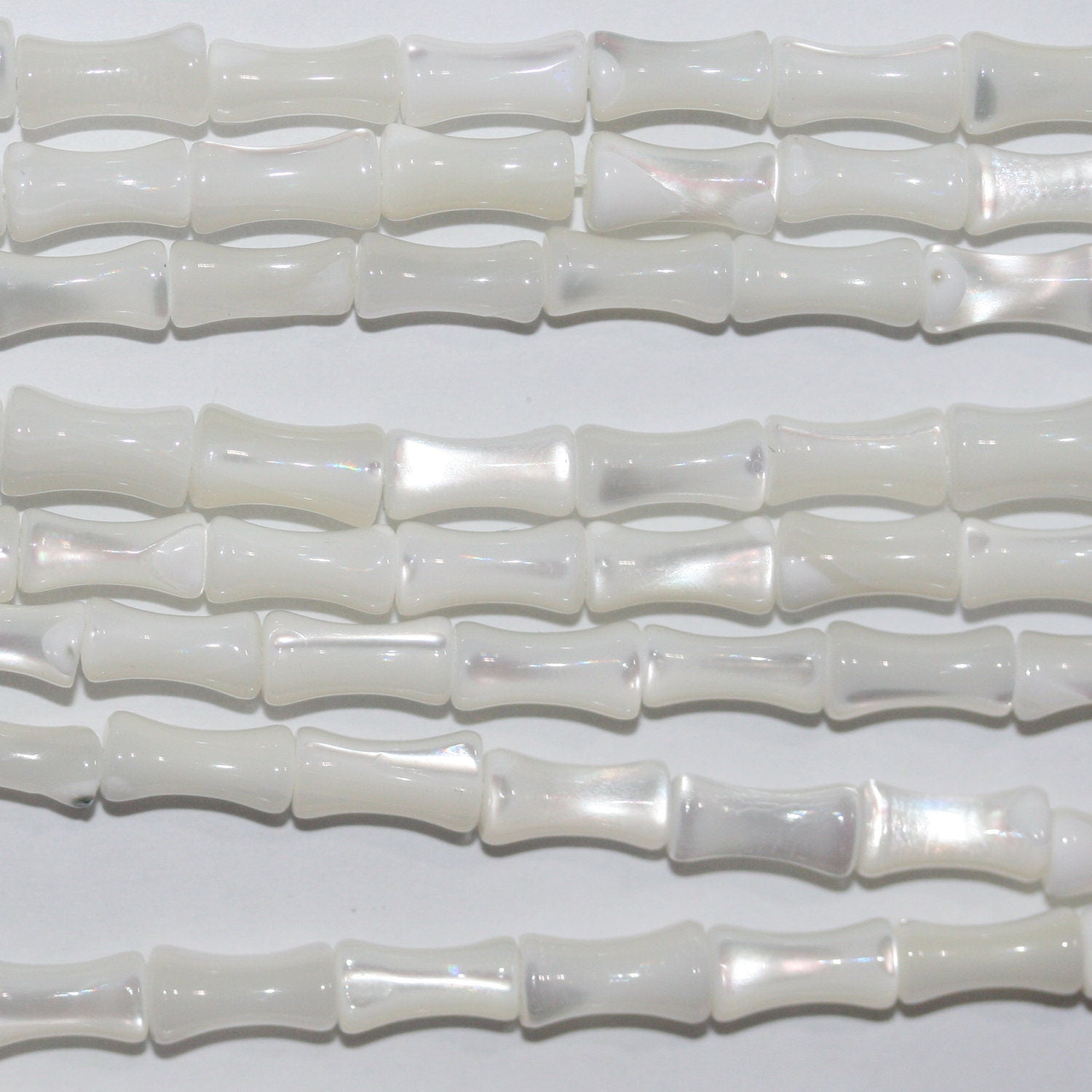 Cuentas de barril lisas St MOP de 16" (8 x 4 mm) - Hilo de 40 cm