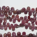 Perles en forme de goutte lisses en saphir rose St 8" 7x5mm.-Rig 20cm.