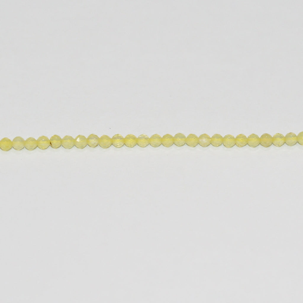 Perles rondes à facettes en agate jaune St de 15 pouces (2 mm) - Fil de 39 cm