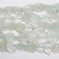 10" St Aquamarine Unpolish Nugget Beads 7-8mm. Approx.-Strand 25cm.