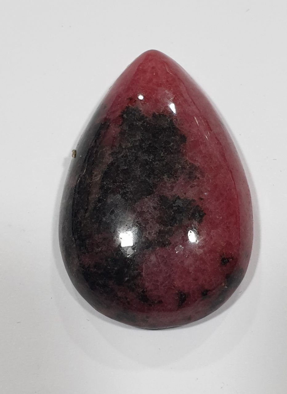 Gros cabochon en rhodonite rose, 39,10 x 26 mm, 94,46 ct - Pierre précieuse naturelle - Qualité supérieure