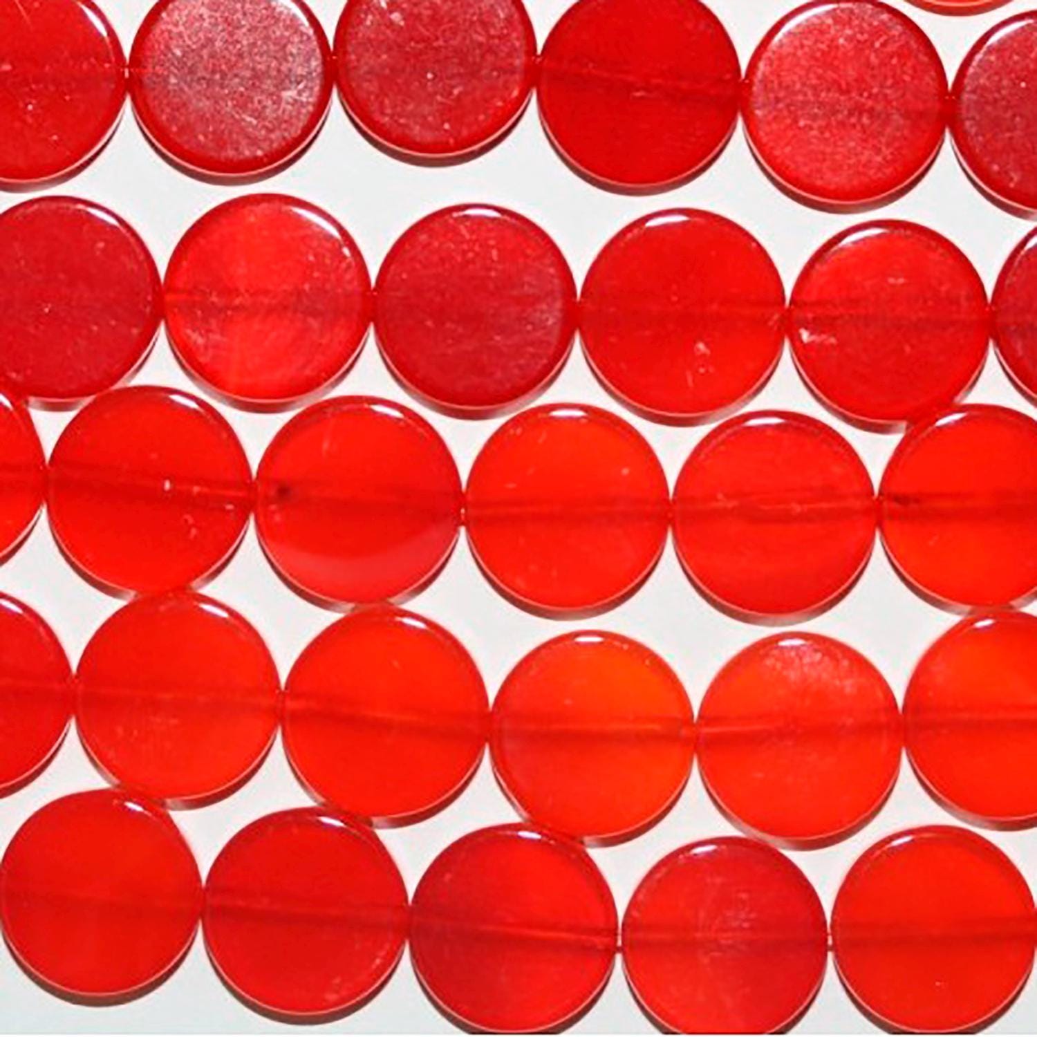 Perles rondes St Carnelian Smnooth de 15 pouces, 12 mm environ - Longueur du fil : 38 cm.