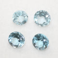 Lote de 4 topacios celestes redondos facetados de 7 mm (4 unidades)