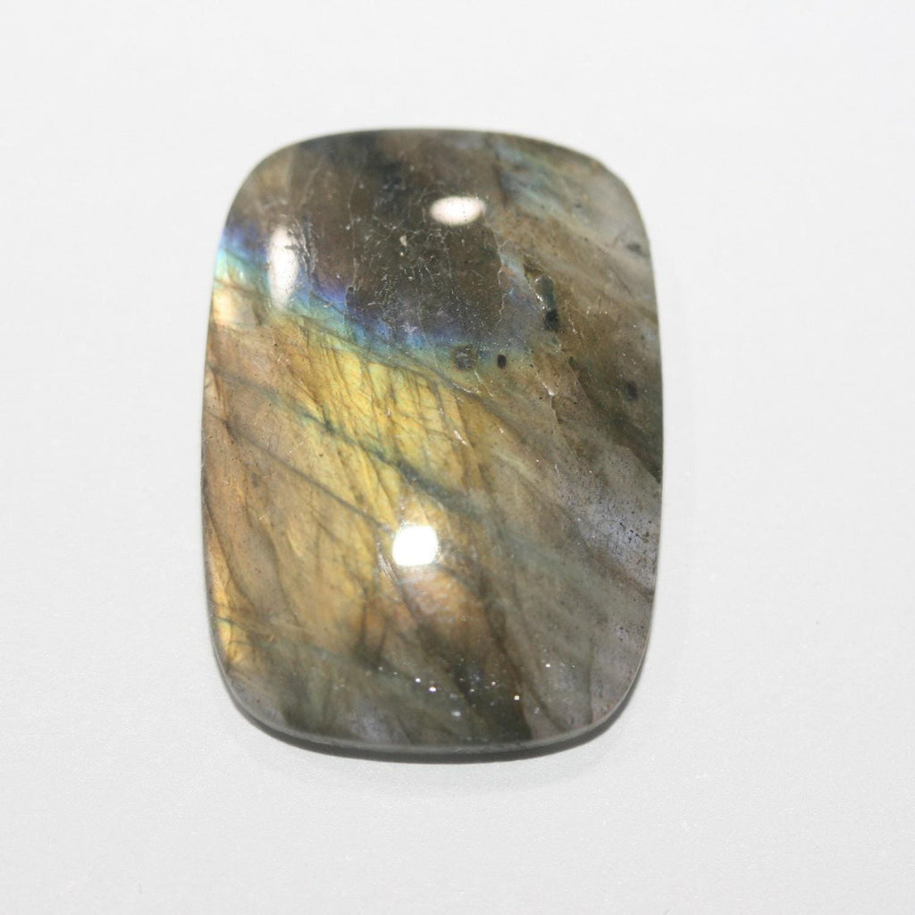 Lote de 4 cabujones rectangulares lisos de labradorita de 25 x 18 mm (4 piezas).